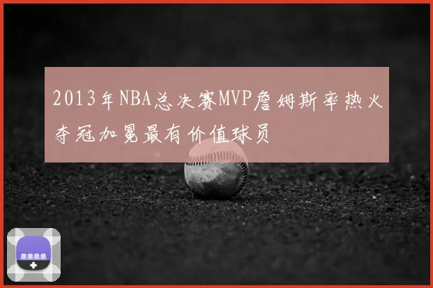 2013年NBA总决赛MVP詹姆斯率热火夺冠加冕最有价值球员