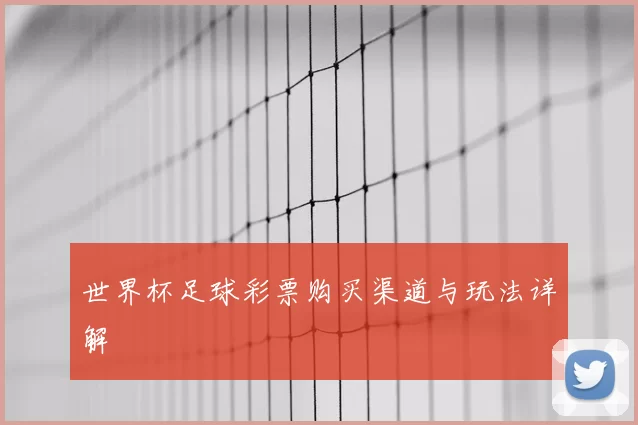 世界杯足球彩票购买渠道与玩法详解